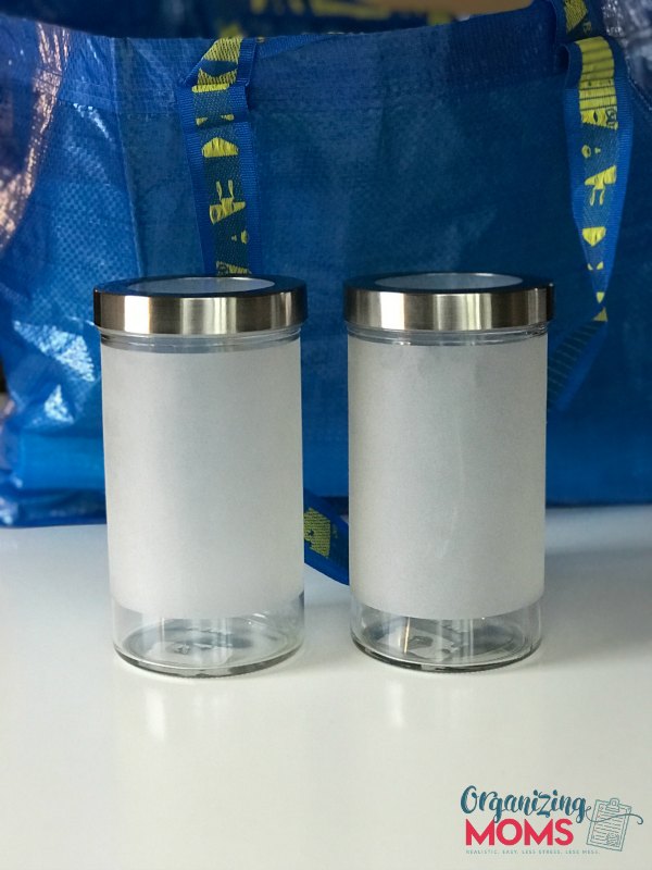 Glass coffee canisters from IKEA.