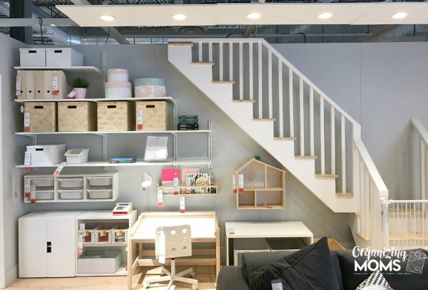 Ikea Playroom Organization. Under the stairs storage for kids.