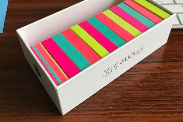 Repurpose iPhone boxes for storage - Organizing Moms