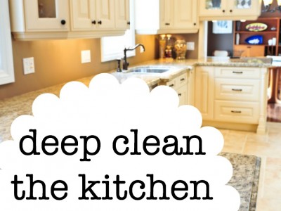 How to deep clean the kitchen countertops without making a huge mess.