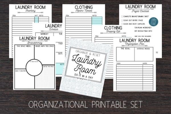 laundry room organizational printable set