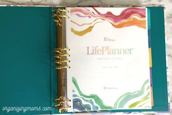 lifeplanner binder vertical layout first page