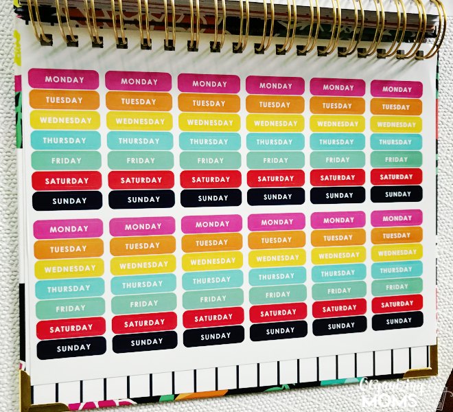 The Living Well Planner has a flexible monthly calendar. Use these stickers to set up your calendars the way you want.