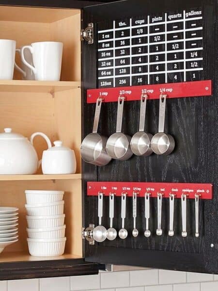 measuring cup and spoons DIY rack