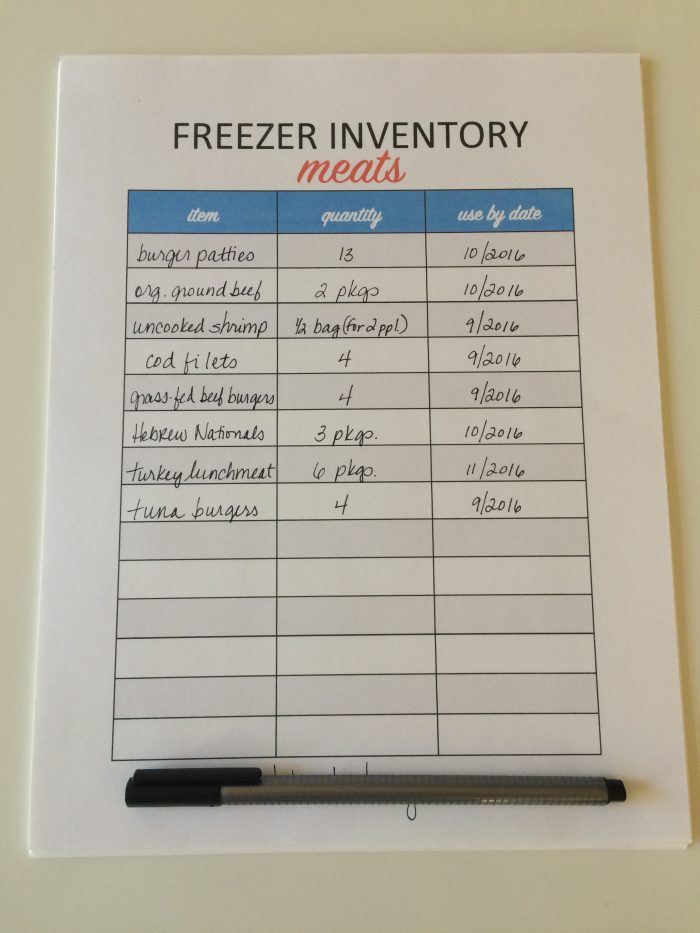 Writing out my freezer inventory on a pretty printable made the whole freezer organization process a little more fun.