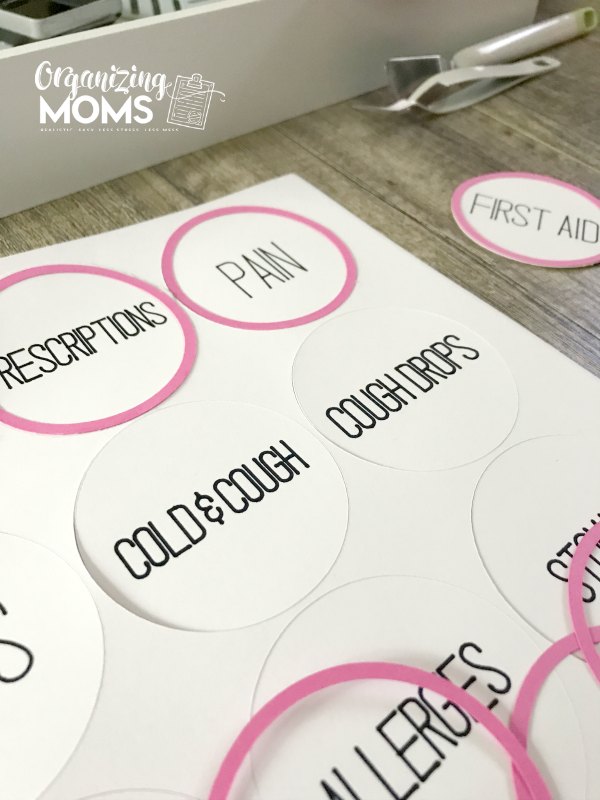 Make simple labels using your Cricut machine and sticker paper. These are labels for linen closet storage bins.