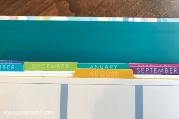 month tabs in erin condren life planner binder