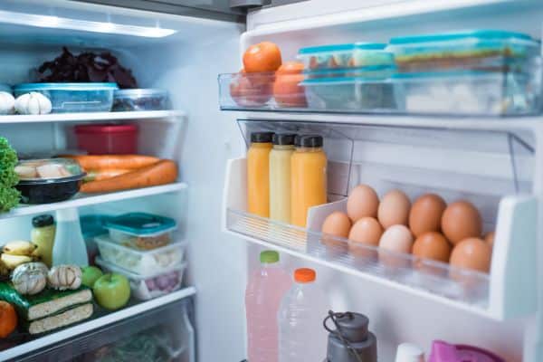 fridge filled with healthy food