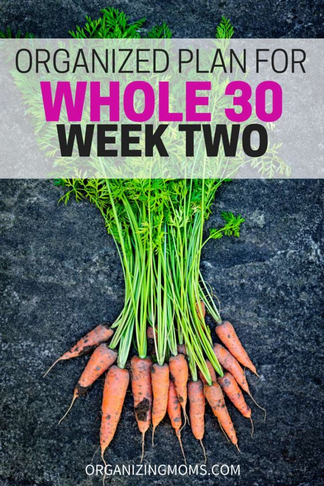 An organized plan for the Whole 30 during Week 2.