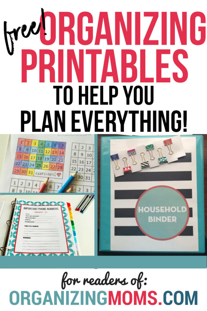organizing printables to help you plan