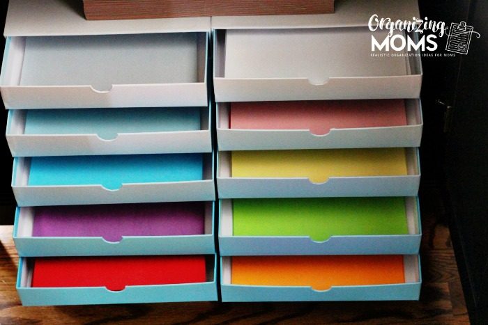 How to organize a printer and paper. Great for families with kids who use the paper and/or printer.