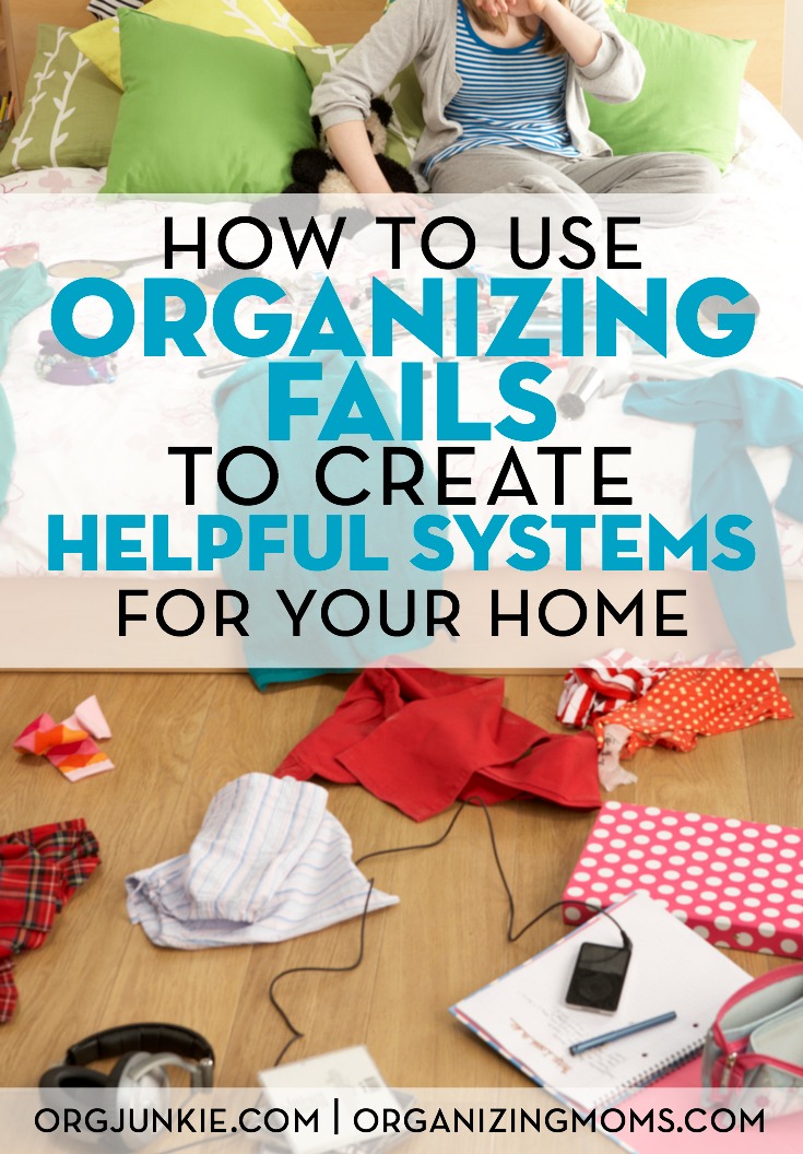Use your organizing fails to help you come up with helpful systems that work for you and your family. Be an organizing investigator!