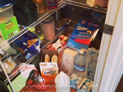 This is what our pantry looked like before we did ten minutes of decluttering.
