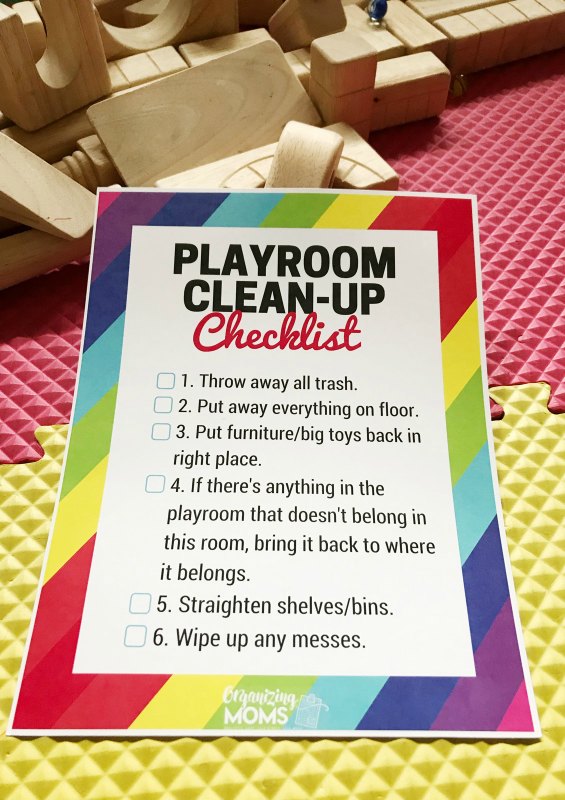 playroom cleanup checklist