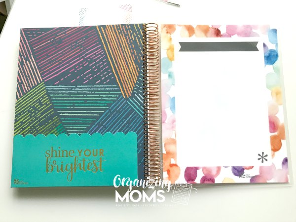 Pocket and note taking space in the back of the Erin Condren Deluxe Monthly Planner.