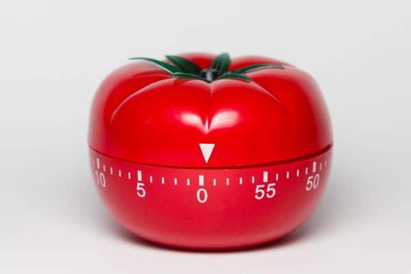 pomodoro timer on white background