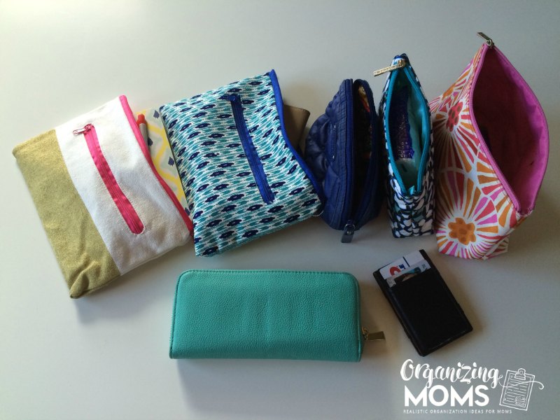 Purse Organization With Pouches - Organizing Moms