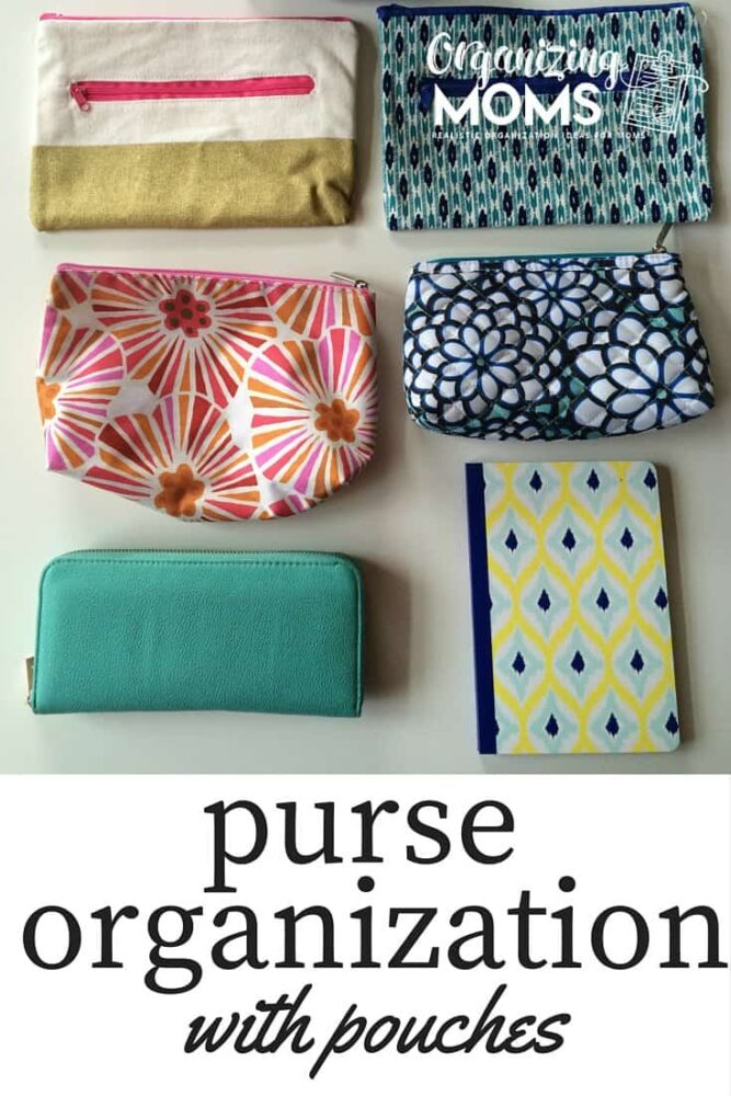 Purse organization for people who like to switch out bags. An easy way to stay organized and stop having to search for stuff in your purse. Purse organization with pouches!