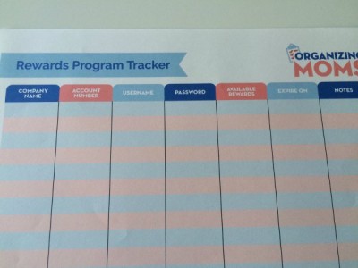 Use this free printable to keep records for all of your rewards programs.