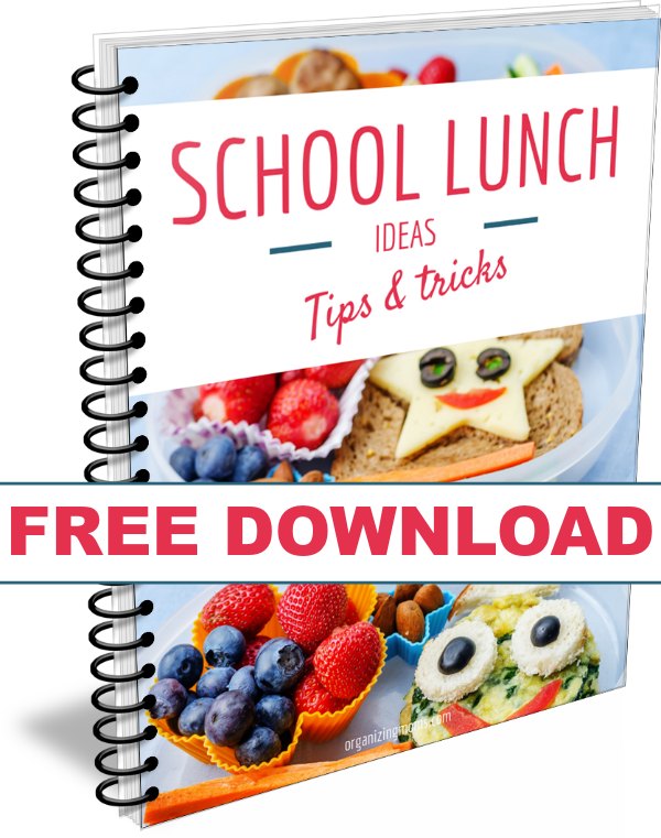 School lunch ideas tips tricks. This free download will help you organize your lunch making process. Save time and reduce stress.