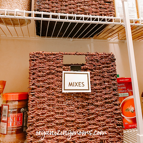 seagrass basket in pantry