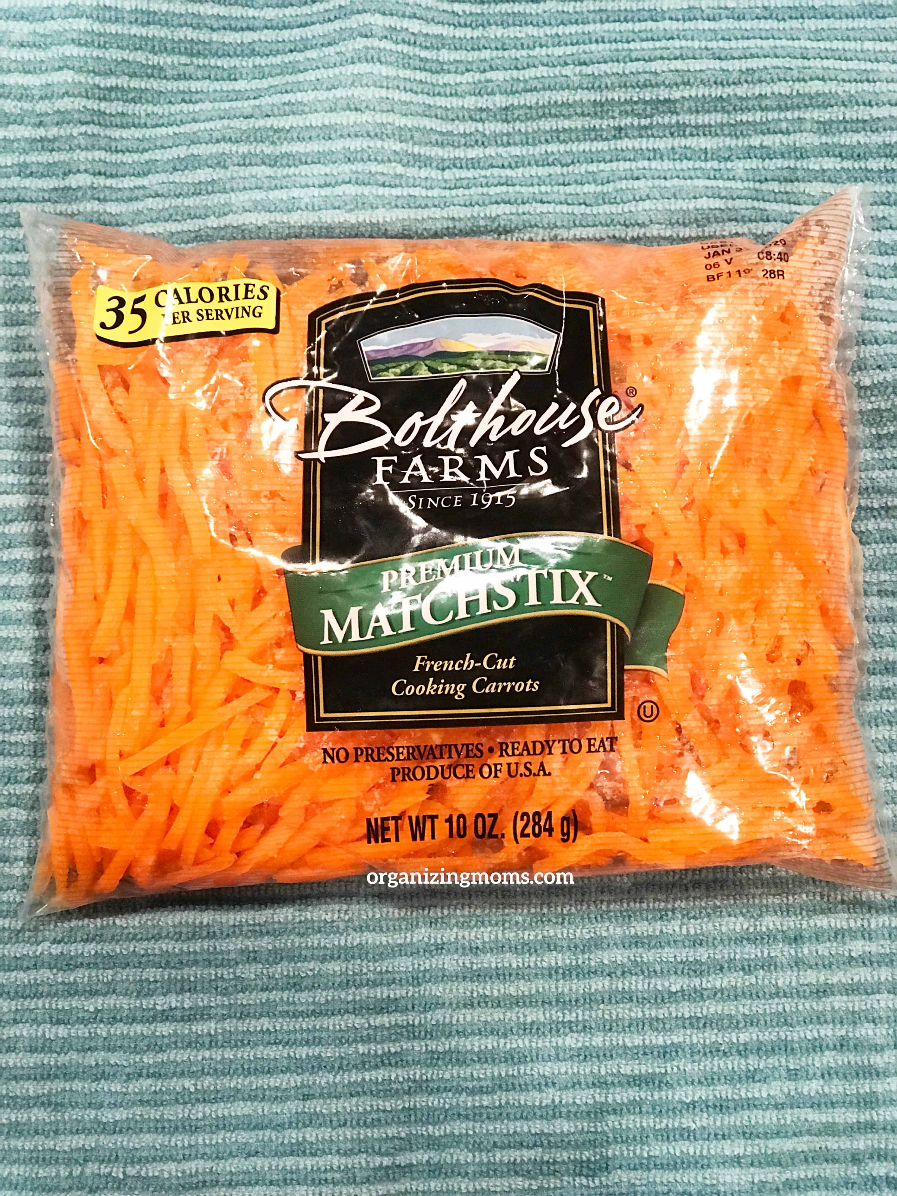 Plastic bag of Bolthouse Farms Premium Matchstick carrots