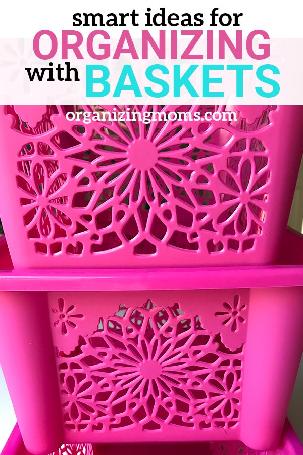 Organizing with baskets for your whole home. Pretty ways to use baskets to organize each room in your house.