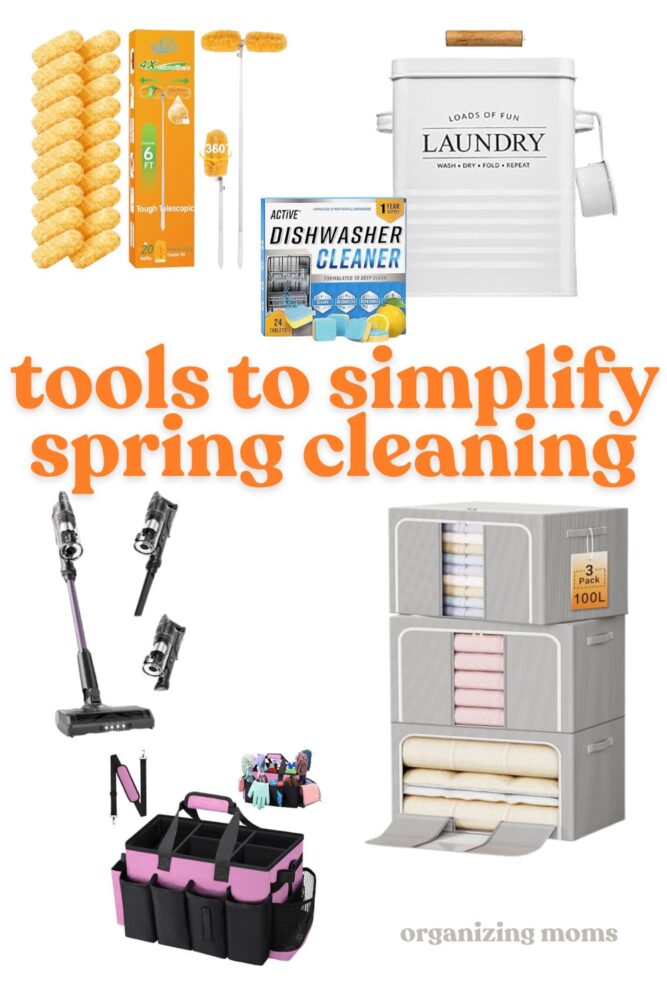 image of spring cleaning tools