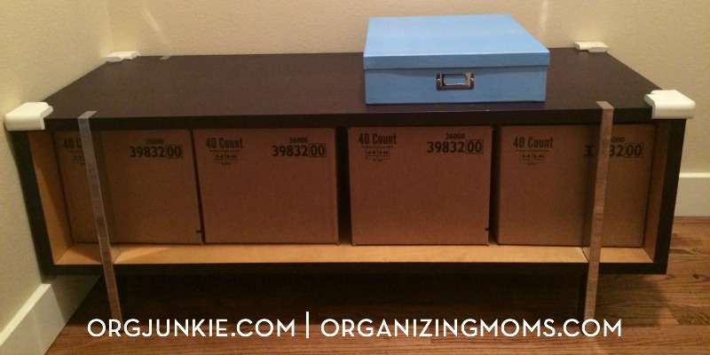 Ridiculously easy DIY storage bins. DIY organization idea for hard-to-fit spaces.