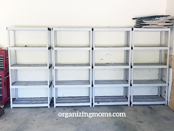 storage shelves from home depot to organize a garage