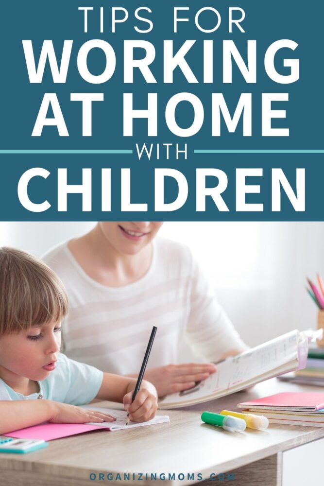 working at home with children