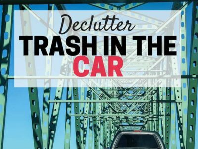 Get rid of trash in your car. Do a big car declutter. Part of the Get Rid of It! Decluttering Challenge. Get your car spiffy so you can give friends a ride without feeling embarrassed.