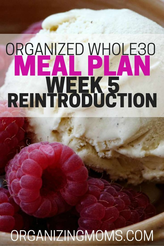 Organized Whole 30 Meal Plan - Week 5 and Reintroduction - Organizing Moms