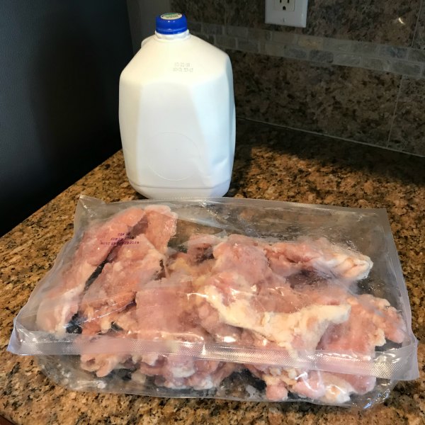 One of six packages of Zaycon chicken thighs. Much easier to deal with than the fresh chicken breasts.